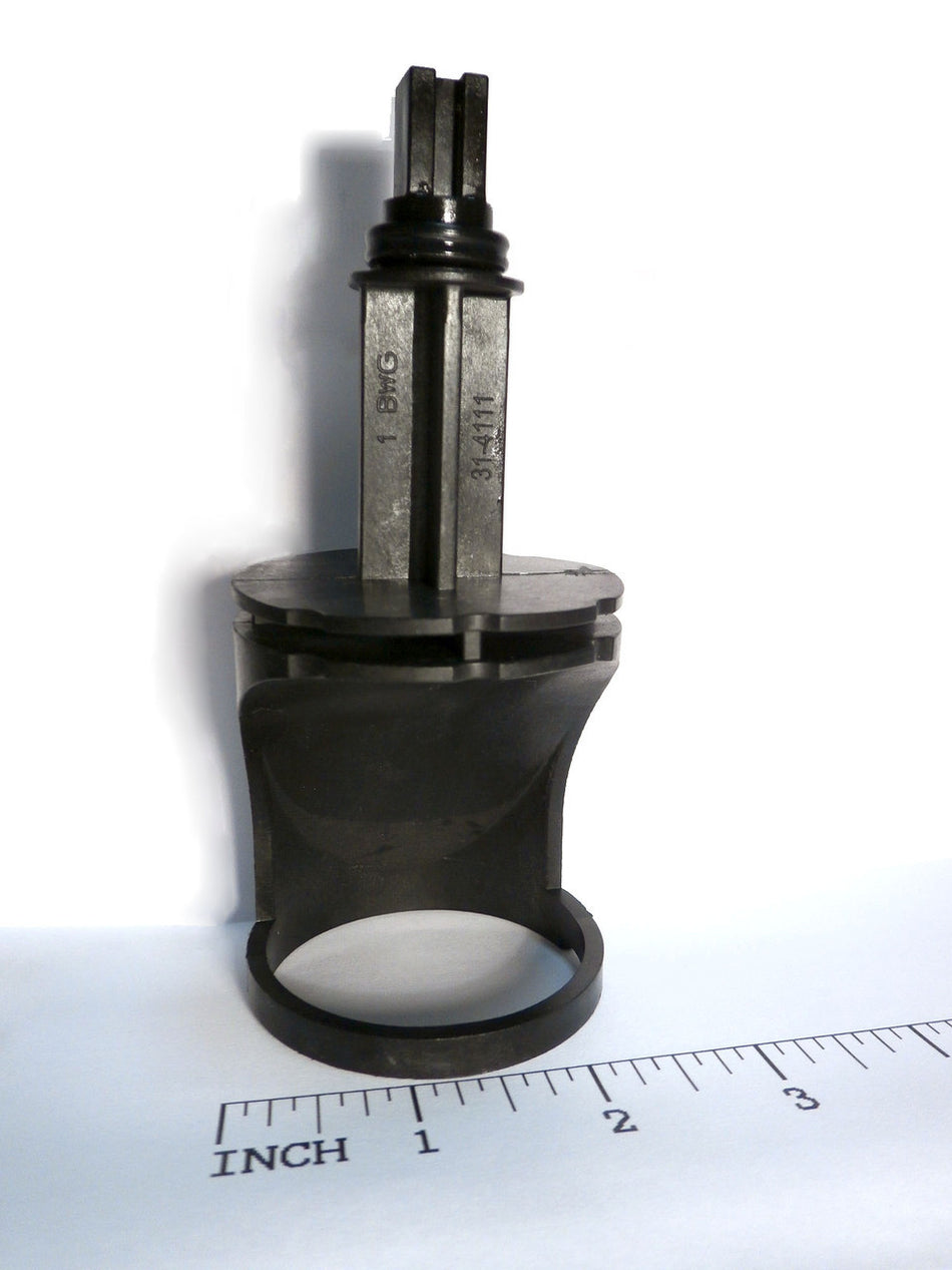 Master Spa - X804170 - 2 inch Black Diverter Rotor Assembly - Front View with ruler