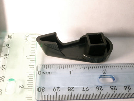 Master Spa - X804190 - 1 inch Black Diverter Handle 2003-2004 (for 1 inch Inside Diameter Plumbing) - Bottom View with ruler