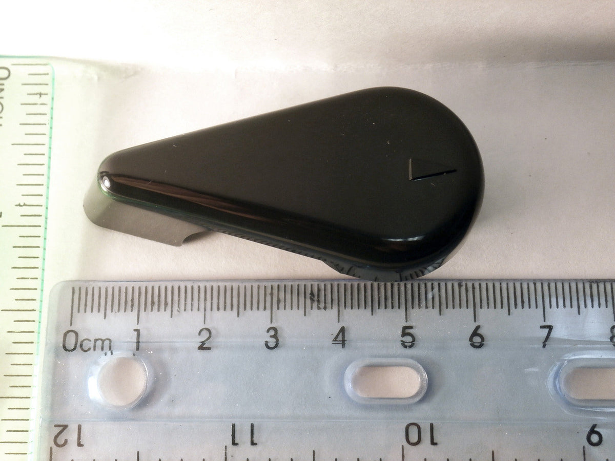 Master Spa - X804190 - 1 inch Black Diverter Handle 2003-2004 (for 1 inch Inside Diameter Plumbing) - Top View with ruler