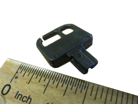 Master Spa - X900104 - Black Master Cover Lock Key - Front View with Ruler