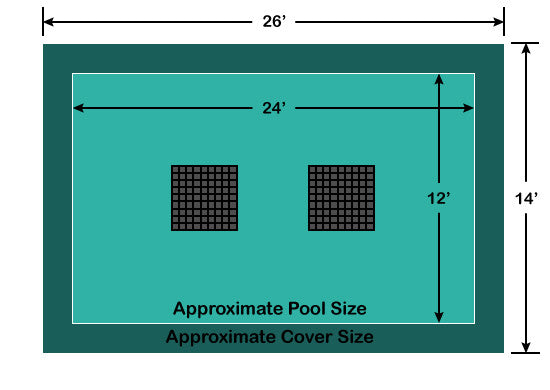 12' x 24' Rectangle Ultra-Loc III Solid Gray with Drain Panels In-Ground Pool Safety Cover