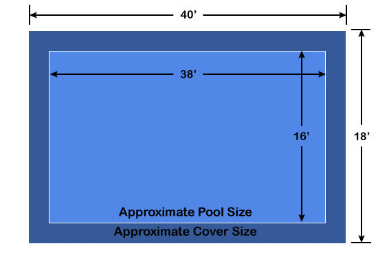 16' x 38' Rectangle Loop-Loc II Blue Super Dense Mesh In-Ground Pool Safety Cover