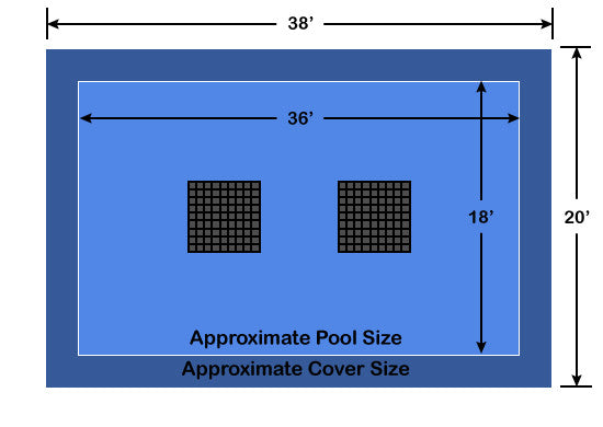18' x 36' Rectangle Ultra-Loc III Solid Blue with Drain Panels In-Ground Pool Safety Cover