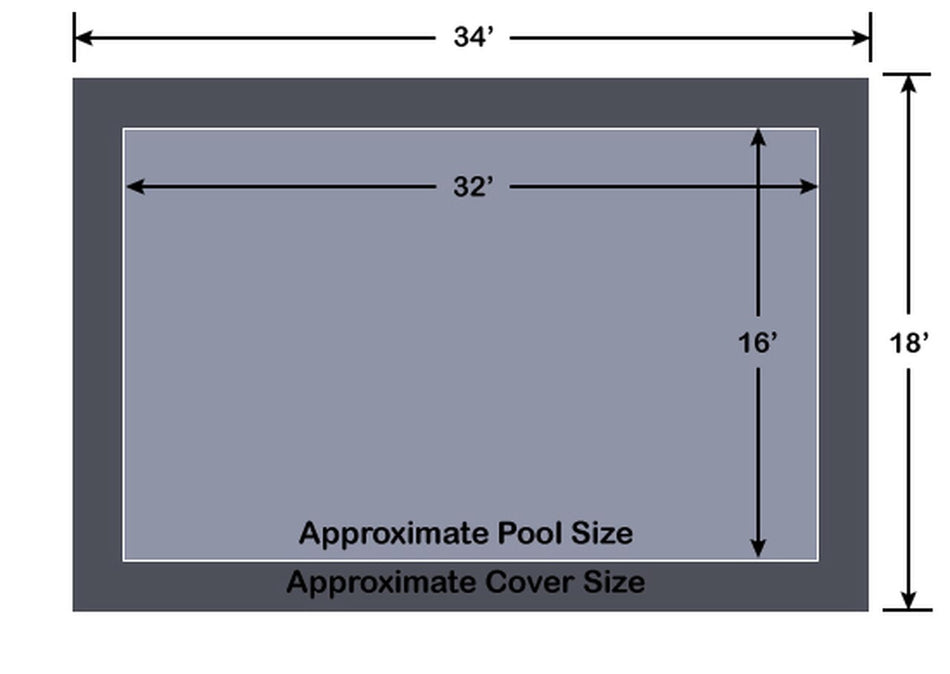 16' x 32' Rectangle Loop-Loc II Super Dense Mesh In-Ground Pool Safety Cover
