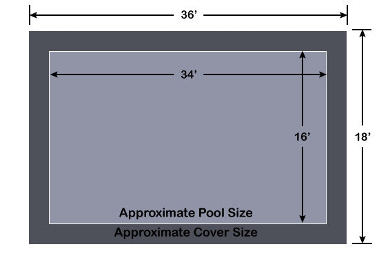 16' x 34' Rectangle Loop-Loc II Gray Super Dense Mesh In-Ground Pool Safety Cover