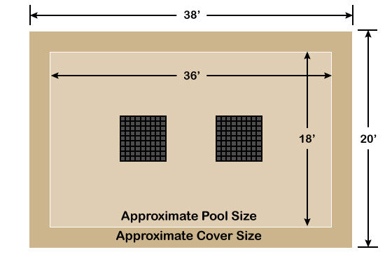 18' x 36' Rectangle Ultra-Loc III Solid Tan with Drain Panels In-Ground Pool Safety Cover