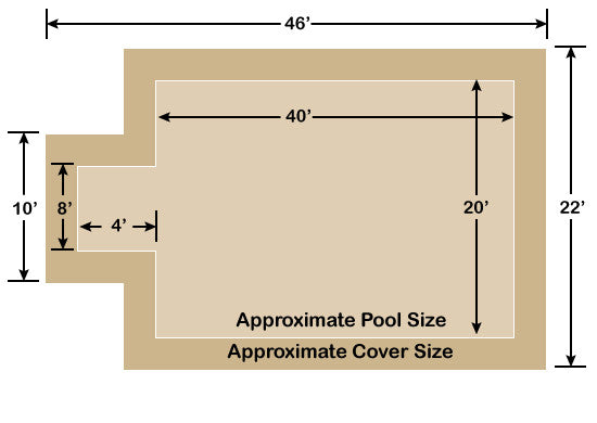 20' x 40' Rectangle with 4' x 8' Center End Step Ultra-Loc III Solid Tan In-Ground Pool Safety Cover