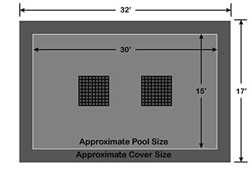 15' x 30' Rectangle Ultra-Loc III Solid Gray with Drain Panels In-Ground Pool Safety Cover