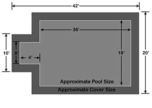 Loop-Loc - Aqua-Xtreme Mesh 18' x 36' Rectangle with 4' x 8' Center End Step Pool Safety Cover