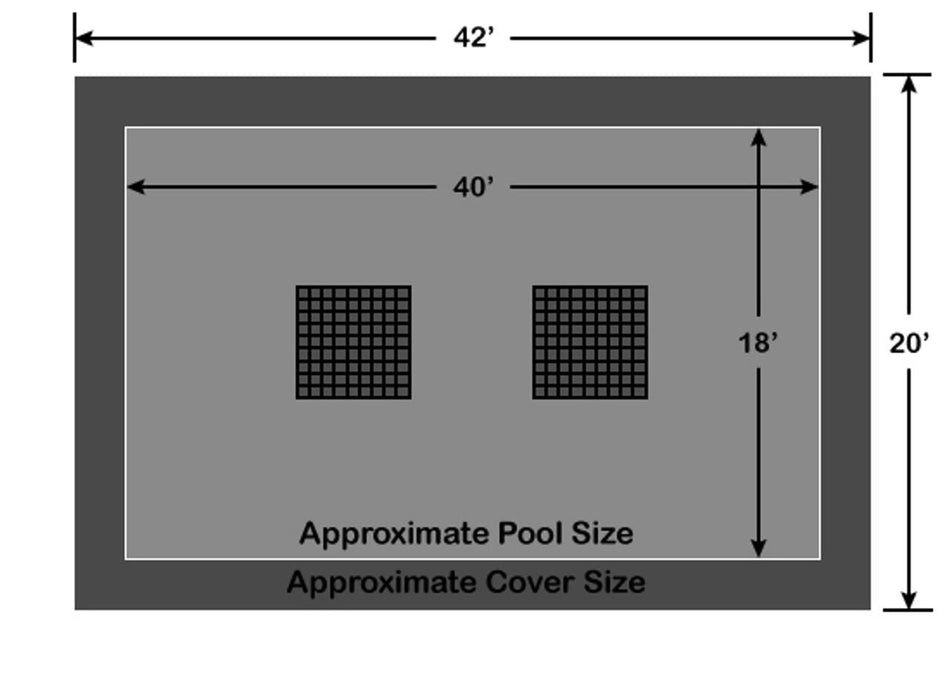 18' x 40' Rectangle Ultra-Loc III Solid Gray with Drain Panels In-Ground Pool Safety Cover