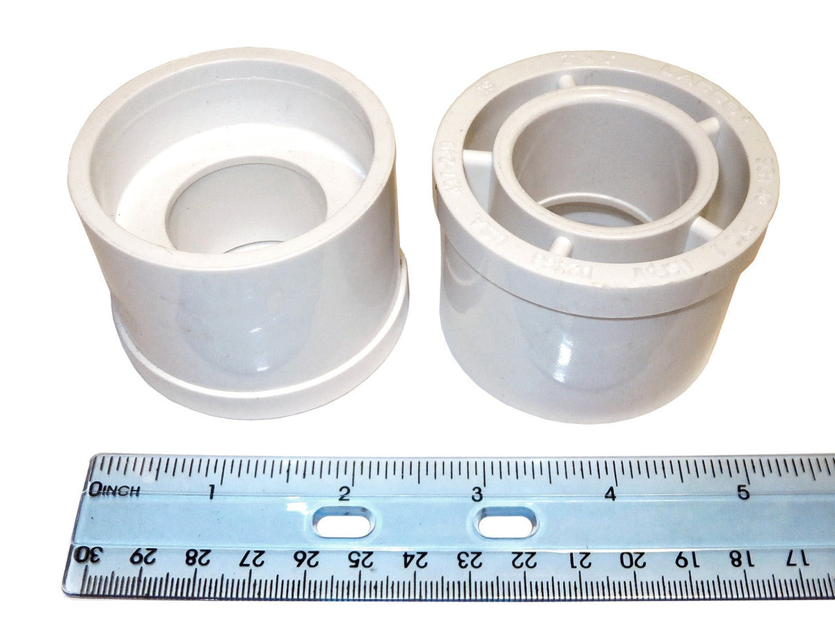 Master Spa - X217700 - Bushing Reducer 2 inch x 1 inch - Side View with ruler