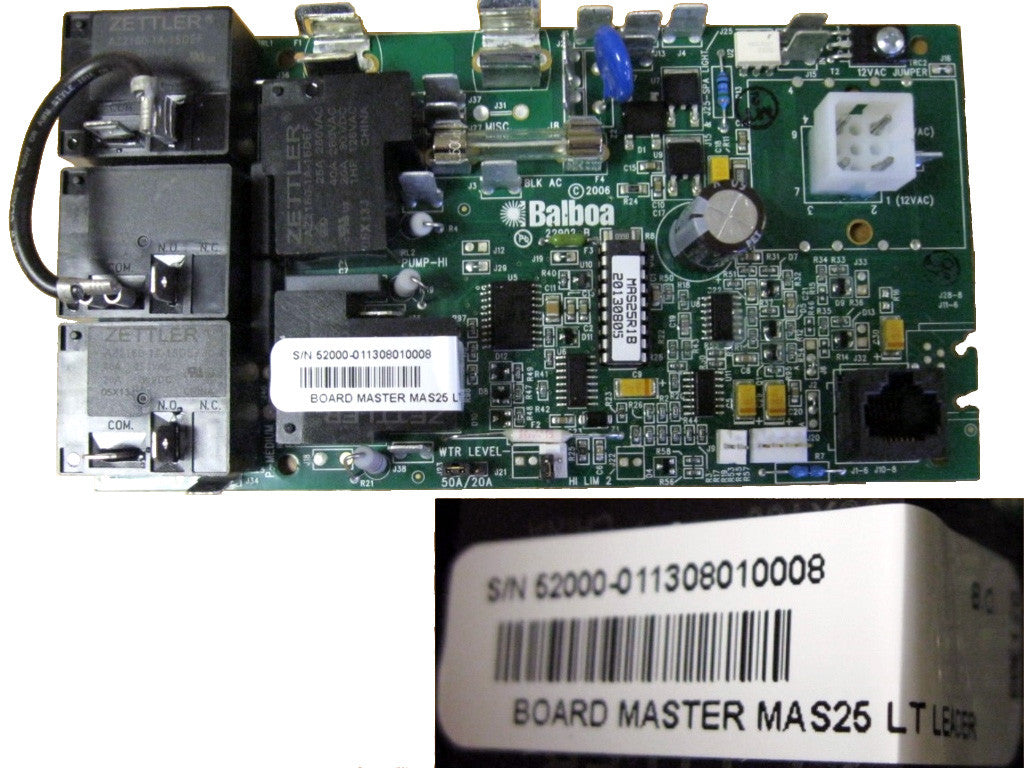 Master Spa - X800660 - Balboa Equipment MAS25 Lite Leader Circuit Board - Top View