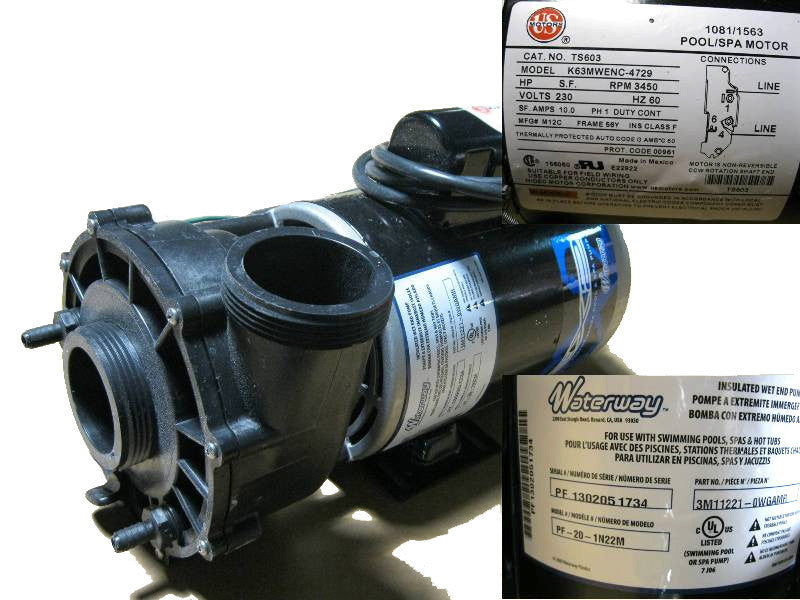 D56 Frame X320524 - 10A 1spd 56 Frame 230V Hybrid EX2 Pump Waterway – SuntekOnline