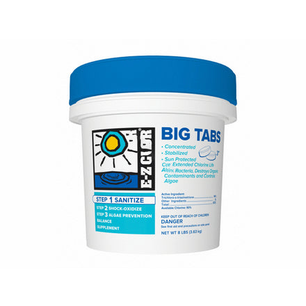EZ-CLOR - 3" CHLORINE TABS - 8LB DRUM