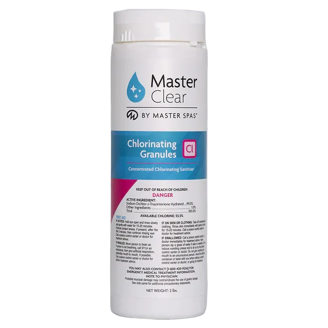 Master Clear Chlorinating Granules 2lbs Front