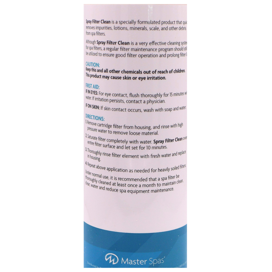 Master Spas MCFC Spray Filter Clean 16 fl. oz. Back