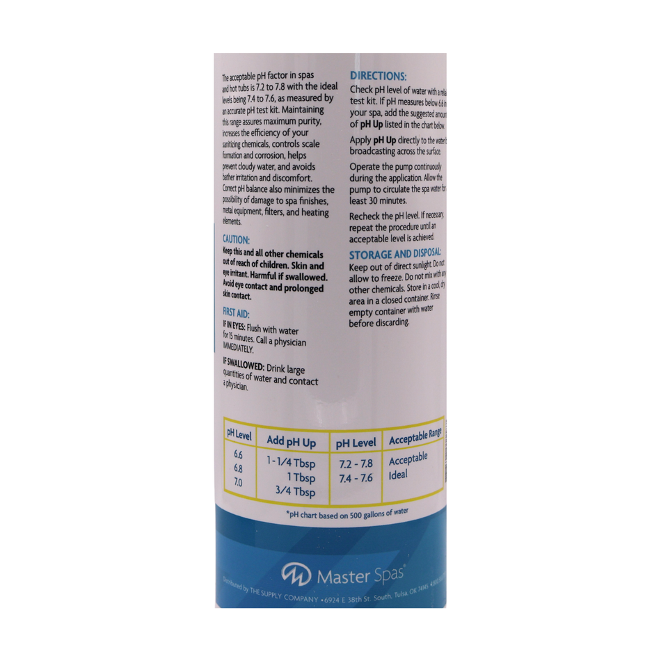 Master Clear pH Up 2lbs. Back