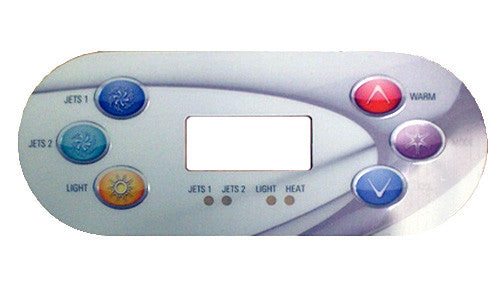 Master Spa - X509046 - Spa Overlay - Twilight, 2 Pump, 6 Button Overlay - Front View
