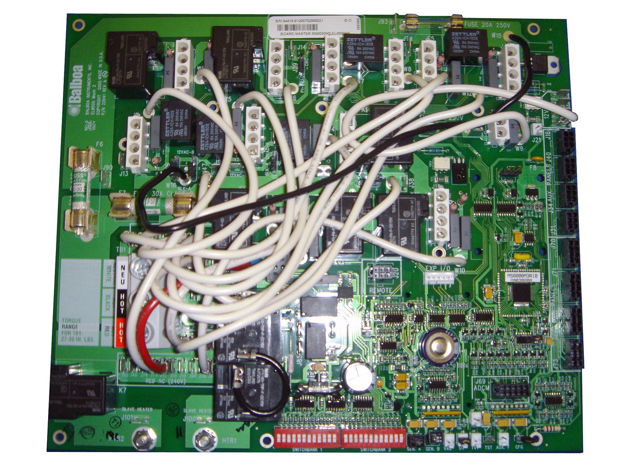 Master Spa - X801070 - Balboa Equipment MS8000 PC Board - Front View