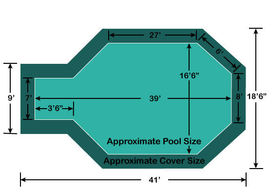 16' 6" x 35' 6" Grecian with 3' 6" x 7' Center End Step Loop-Loc II Super Dense Mesh In-Ground Pool Safety Cover