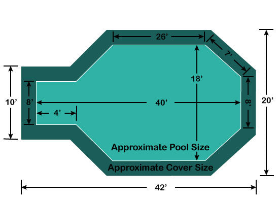 18' x 36' Grecian with 4' x 8' Center End Step Loop-Loc II Super Dense Mesh In-Ground Pool Safety Cover