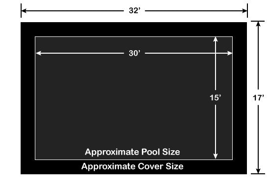 15' x 30' Rectangle Loop-Loc II Black Super Dense Mesh In-Ground Pool Safety Cover