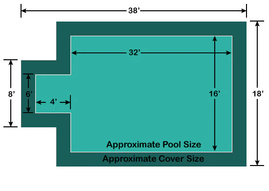 16' x 32' Rectangle with 4' x 6' Center End Step Loop-Loc II Super Dense Mesh In-Ground Pool Safety Cover