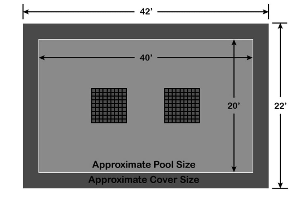 20' x 40' Rectangle Ultra-Loc III Solid Gray with Drain Panels In-Ground Pool Safety Cover