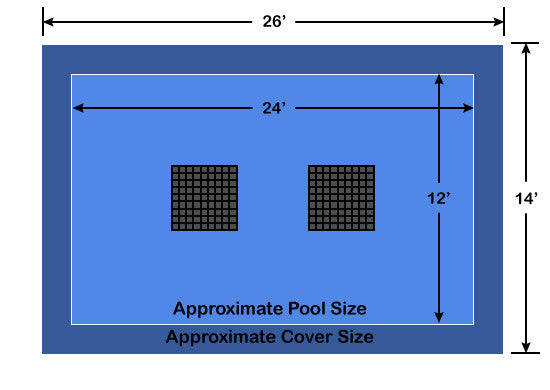 12' x 24' Rectangle Ultra-Loc III Solid Blue with Drain Panels In-Ground Pool Safety Cover