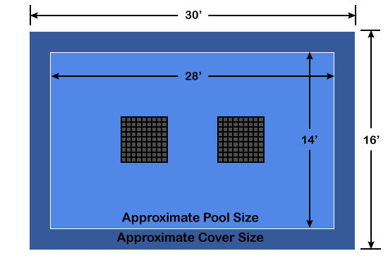 14' x 28' Rectangle Ultra-Loc III Solid Blue with Drain Panels In-Ground Pool Safety Cover