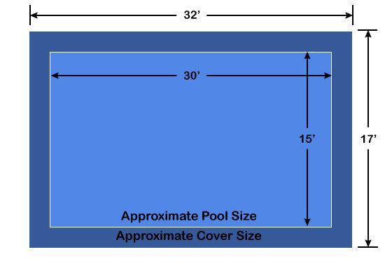 15' x 30' Rectangle Ultra-Loc III Solid Blue In-Ground Pool Safety Cover