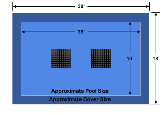 16' x 36' Rectangle Ultra-Loc III Solid Blue with Drain Panels In-Ground Pool Safety Cover