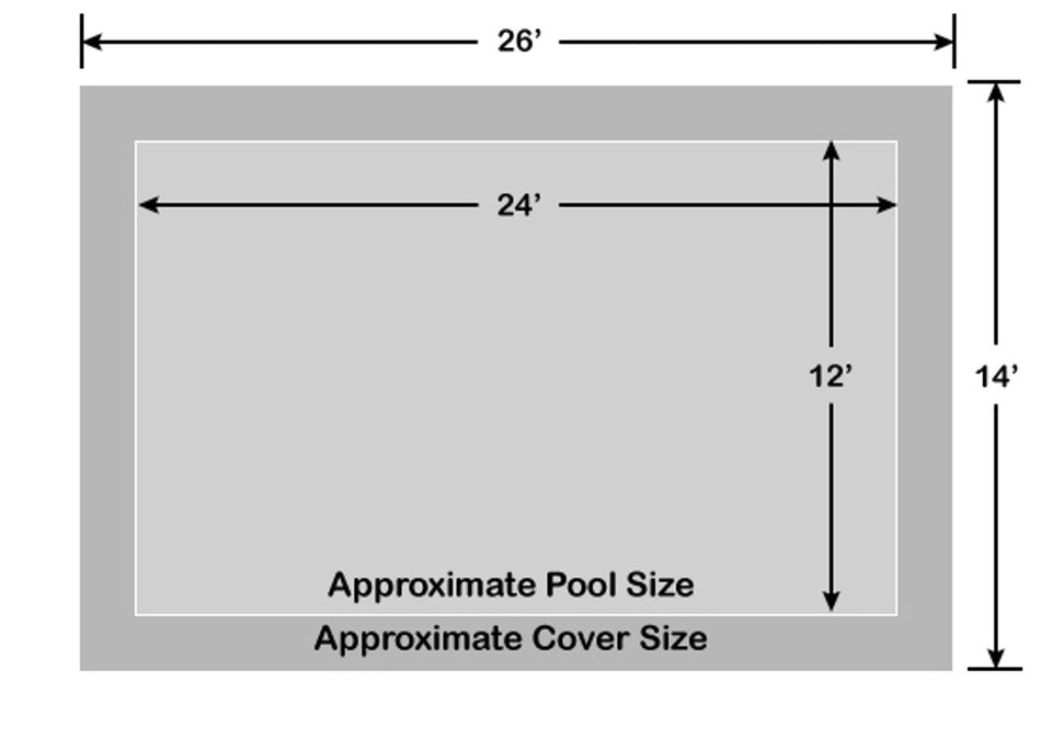 12' x 24' Rectangle Ultra-Loc III Solid Gray In-Ground Pool Safety Cover
