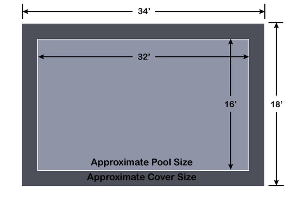 16' x 32' Rectangle Ultra-Loc III Solid Gray In-Ground Pool Safety Cover