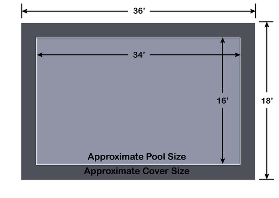 16' x 34' Rectangle Ultra-Loc III Solid Gray In-Ground Pool Safety Cover