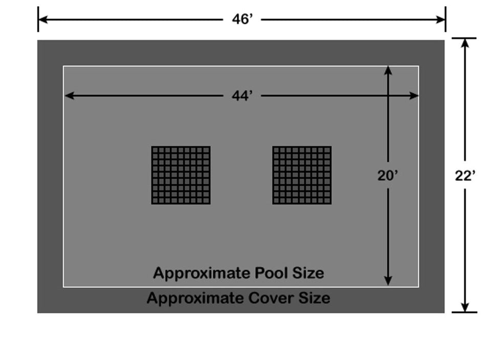 20' x 44' - Ultra-Loc III Solid Gray with Drain Panels In-Ground Pool Safety Cover