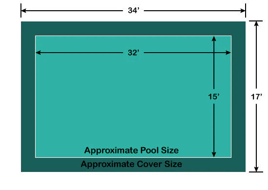 15' x 32' Rectangle Meyco PermaGuard On-Ground Pool Safety Cover