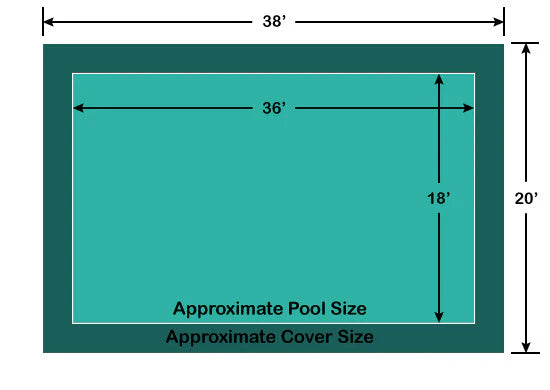 18' x 36' Rectangle Meyco RuggedMesh On-Ground Pool Safety Cover