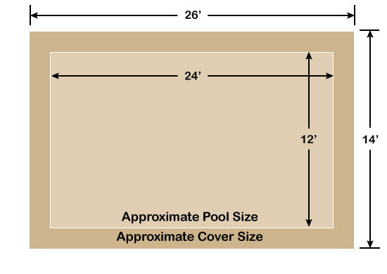 12' x 24' Rectangle Ultra-Loc III Solid Tan In-Ground Pool Safety Cover