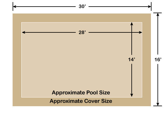 14' x 28' Rectangle Ultra-Loc III Solid Tan In-Ground Pool Safety Cover