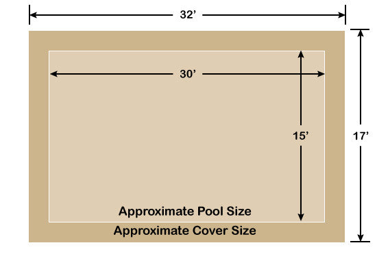 15' x 30' Rectangle Ultra-Loc III Solid Tan In-Ground Pool Safety Cover